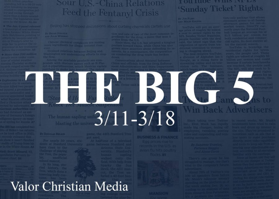 The Big 5: The Top Five News Stories this Week (3/11-3/18)